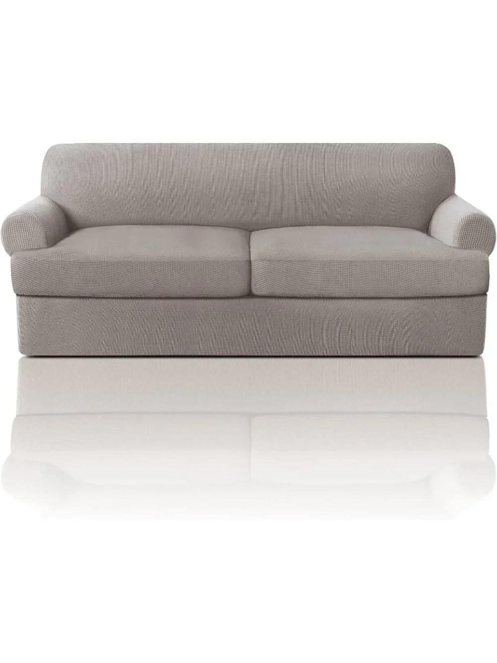 T‑Cushion Sofa Slipcover 3‑Piece Set – Soft Stretch Furniture Cover, Fits 88